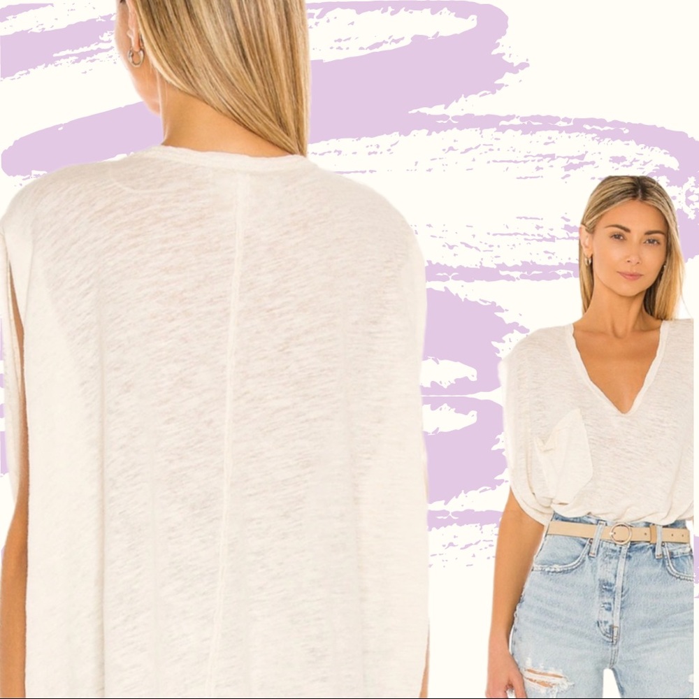 Free People Feelin It White Sleeveless Casual Tee in Solitary Star Size M